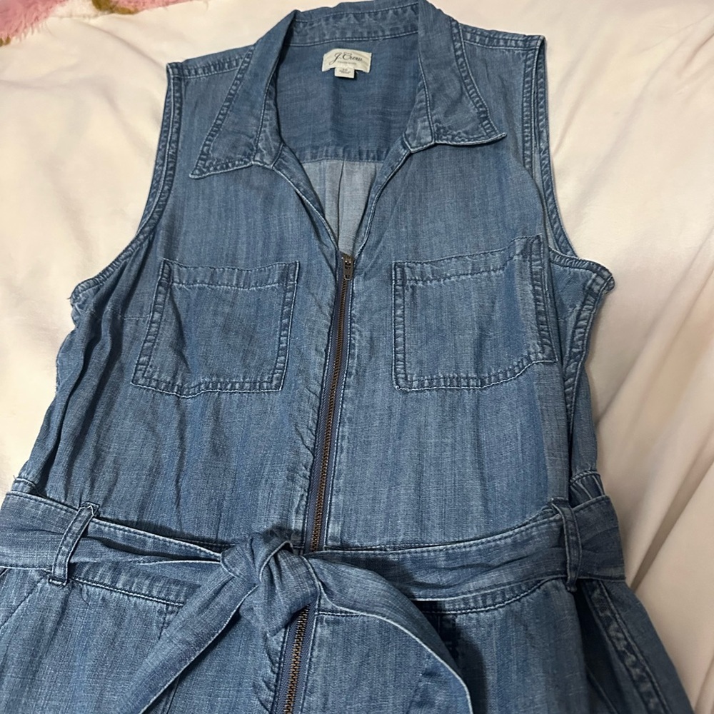 J. Crew Point Sur Zipfront Chambray Blue Denim Ju… - image 3